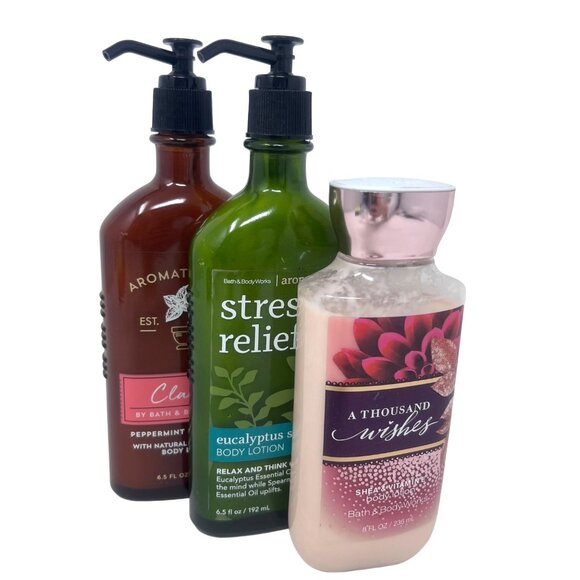 Bath & Body Works Other - Bath & Body 3 Pc Lotion Set Clarity / Stress Relief / A Thousand Wishes - READ